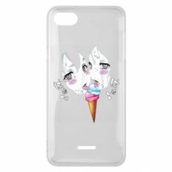 Чехол для Xiaomi Redmi 6A Ahegao girl eating ice cream - PrintSalon