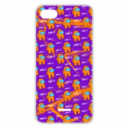 Чехол для Xiaomi Redmi 6A Among Us and grunge background