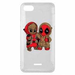 Чехол для Xiaomi Redmi 6A Baby Groot And Deadpool - PrintSalon