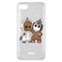 Чехол для Xiaomi Redmi 6A Baby Groot And Unicorn - PrintSalon