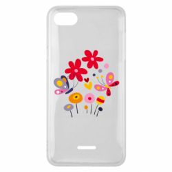 Чехол для Xiaomi Redmi 6A Flowers and Butterflies - PrintSalon
