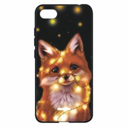 Чохол для Xiaomi Redmi 6A Fox And Christmas Lights - PrintSalon