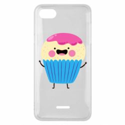 Чехол для Xiaomi Redmi 6A Funny cupcake with smile - PrintSalon
