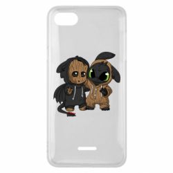 Чехол для Xiaomi Redmi 6A Groot And Toothless - PrintSalon