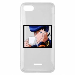 Чехол для Xiaomi Redmi 6A Higashikata Josuke drinking tea - PrintSalon
