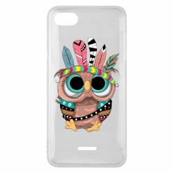 Чехол для Xiaomi Redmi 6A Little owl with feathers - PrintSalon