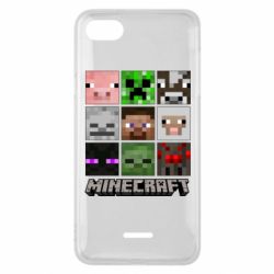 Чехол для Xiaomi Redmi 6A Minecraft character heads