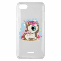 Чехол для Xiaomi Redmi 6A Unicorn with flowers - PrintSalon