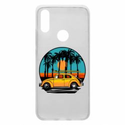 Чехол для Xiaomi Redmi 7 Car and sunset - PrintSalon