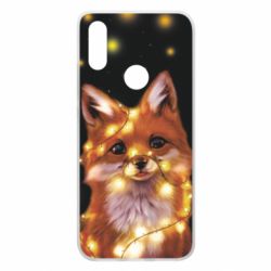 Чохол для Xiaomi Redmi 7 Fox And Christmas Lights - PrintSalon