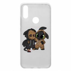 Чехол для Xiaomi Redmi 7 Groot And Toothless - PrintSalon