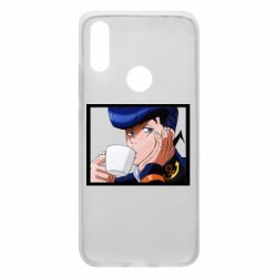 Чехол для Xiaomi Redmi 7 Higashikata Josuke drinking tea - PrintSalon