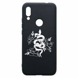 Чехол для Xiaomi Redmi 7 Snake with flowers - PrintSalon