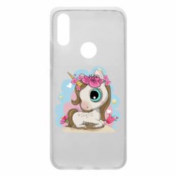Чехол для Xiaomi Redmi 7 Unicorn with flowers - PrintSalon