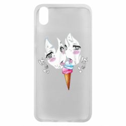 Чехол для Xiaomi Redmi 7A Ahegao girl eating ice cream - PrintSalon