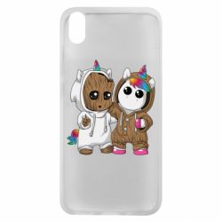Чехол для Xiaomi Redmi 7A Baby Groot And Unicorn - PrintSalon