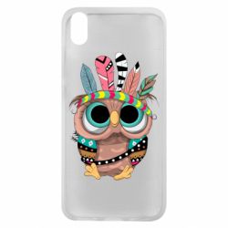 Чехол для Xiaomi Redmi 7A Little owl with feathers - PrintSalon