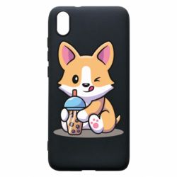 Чехол для Xiaomi Redmi 7A Собачька пьет боба ти - PrintSalon