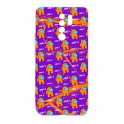 Чехол для Xiaomi Redmi 9 Among Us and grunge background - PrintSalon