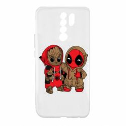 Чехол для Xiaomi Redmi 9 Baby Groot And Deadpool - PrintSalon