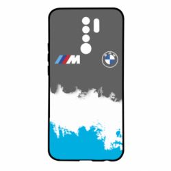 Чехол для Xiaomi Redmi 9 BMW logo and gray background - PrintSalon