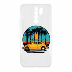 Чехол для Xiaomi Redmi 9 Car and sunset - PrintSalon
