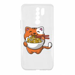 Чехол для Xiaomi Redmi 9 Cat and Ramen - PrintSalon