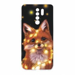 Чохол для Xiaomi Redmi 9 Fox And Christmas Lights - PrintSalon