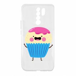 Чехол для Xiaomi Redmi 9 Funny cupcake with smile - PrintSalon