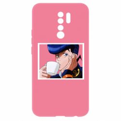 Чехол для Xiaomi Redmi 9 Higashikata Josuke drinking tea - PrintSalon