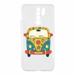 Чехол для Xiaomi Redmi 9 Hippie bus - PrintSalon