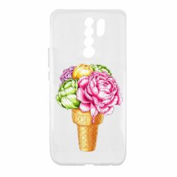 Чехол для Xiaomi Redmi 9 Ice cream flowers - PrintSalon