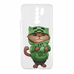 Чехол для Xiaomi Redmi 9 Кот Майнкрафт - PrintSalon
