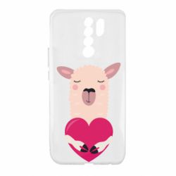 Чохол для Xiaomi Redmi 9 Lama with heart - PrintSalon