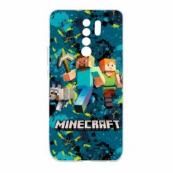 Чохол для Xiaomi Redmi 9 Minecraft Steve Alex And Dog - PrintSalon