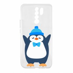 Чехол для Xiaomi Redmi 9 Penguin in a hat - PrintSalon