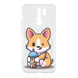 Чехол для Xiaomi Redmi 9 Собачька пьет боба ти - PrintSalon