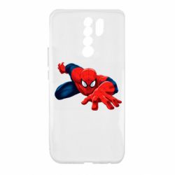 Чехол для Xiaomi Redmi 9 Spiderman and jump - PrintSalon