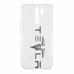 Чехол для Xiaomi Redmi 9 Tesla Car logo - PrintSalon