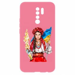 Чехол для Xiaomi Redmi 9 Украинская девушка в венку - PrintSalon