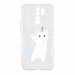 Чехол для Xiaomi Redmi 9 White cheerful cat - PrintSalon