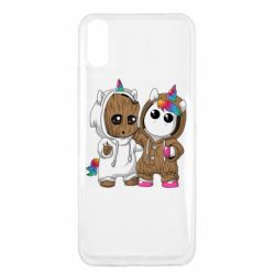 Чехол для Xiaomi Redmi 9a Baby Groot And Unicorn - PrintSalon