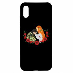 Чохол для Xiaomi Redmi 9a Дівчина цілує солдата - PrintSalon