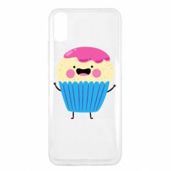 Чехол для Xiaomi Redmi 9a Funny cupcake with smile - PrintSalon