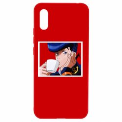 Чехол для Xiaomi Redmi 9a Higashikata Josuke drinking tea - PrintSalon