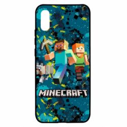 Чохол для Xiaomi Redmi 9a Minecraft Steve Alex And Dog - PrintSalon