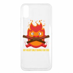 Чехол для Xiaomi Redmi 9a MY HEART ONLY  BURNS FOR YOU - PrintSalon