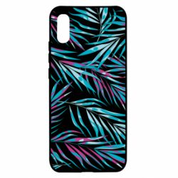 Чохол для Xiaomi Redmi 9a Neon Palm Leaves - PrintSalon