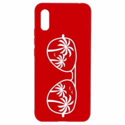 Чехол для Xiaomi Redmi 9a Sunglasses And Palm Trees - PrintSalon