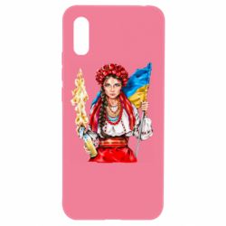 Чехол для Xiaomi Redmi 9a Украинская девушка в венку - PrintSalon